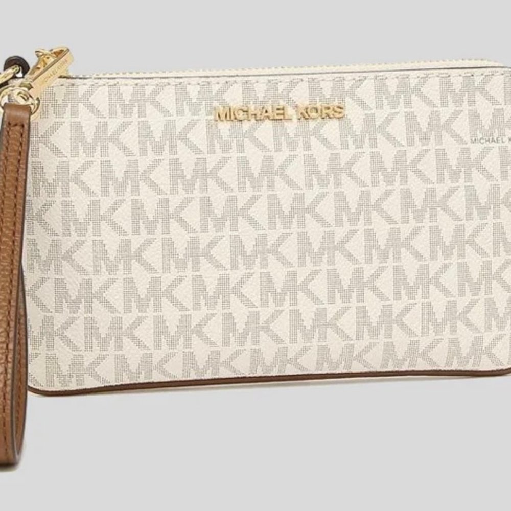 NWT Michael Kors 35F8GTVW3B Jet Set Travel VANILLA Wristlet